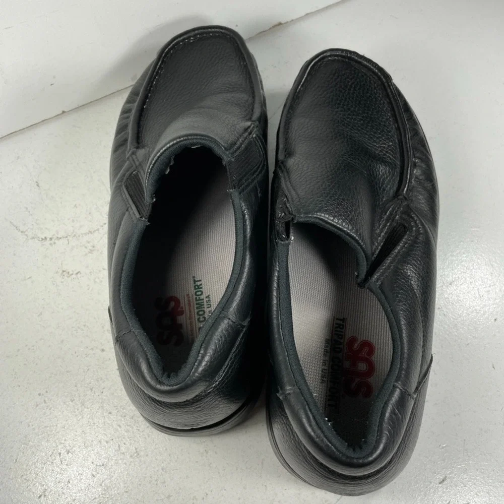 SAS Side Gore Loafers Mens Size 11 Wide Black Leather Orthotic Slip On Comfort
